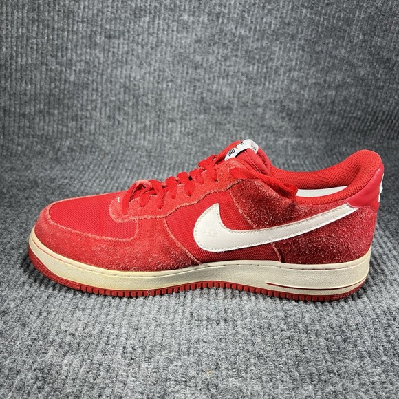 Nike Air Force‎ 1 Low Men's Size 10.5 Basketball Shoes Game Red White 820266-601 - Picture 7 of 12